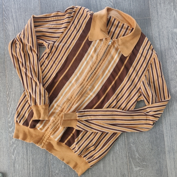 Striped Zip-up Sweater - Picture 1 of 3